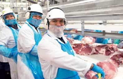 Butchers prepare meat for customers by boning, tying, grinding, cutting and trimming meat.