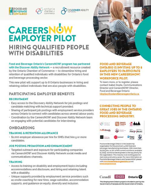 CareersNOW! in partnership with Discover Ability Network Employer Pilot Hiring Qualified People with Disabilities